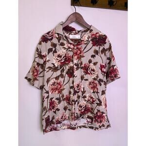Abercrombie & Fitch Summer Linen Blend Floral Shirt Men’s Small Short Sleeve